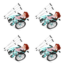 4Ensembles Mini Fauteuil Plastique Vert Et Béquilles Décoratives