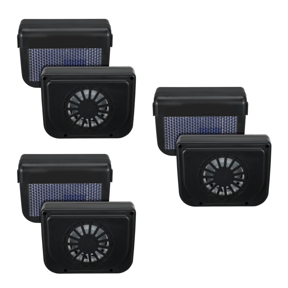 3Pcs Compact Solar Car Fan Auto Ventilation Exhaust Cooling Fan Black 3703348607241