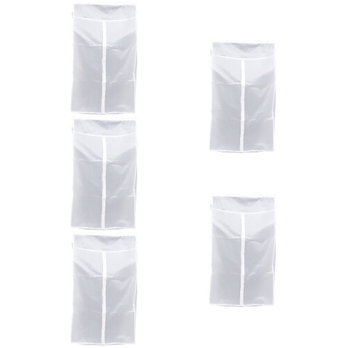 5Pcs White Garment Bags Clothes Covers for Storage