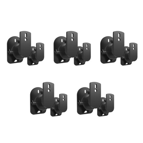 5Paires Support Haut-Parleur Noir Mural Facile À Installer 2