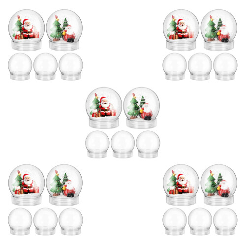 25Pcs Clear Plastic DIY Snow Globes for Decorating and Creative Play