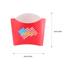 100Pcs Red Paper Chips Boxes Disposable Packaging for Snacks and Fries
