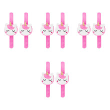 8Pièces Bracelets Slap Licorne Blancs Pour Fêtes Enfants Et Doux