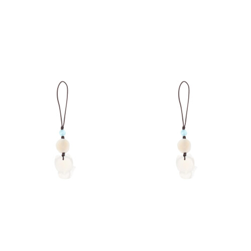 2Pcs Lightweight White Jade Fox Phone Strap Practical Hanging Charm
