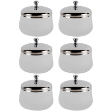 6Pcs Crystal Glass Nail Art Cups Multi Color Frosted Manicure Cleaning