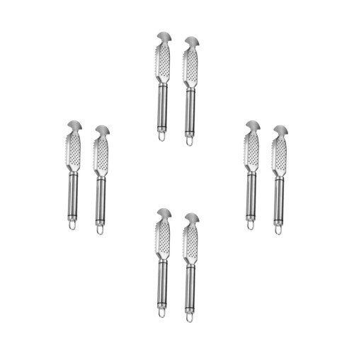 8Pcs Stainless Steel Fish Scaler with Ergonomic Handle for Kitchen Use