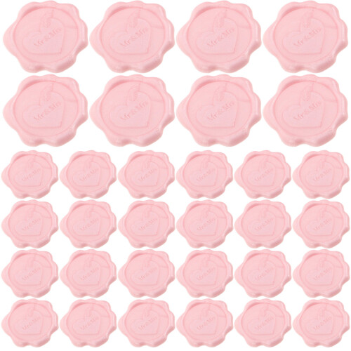 Heart Pattern Wax Stickers Pink Wax Material 50pcs