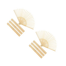 8Pcs Lightweight Bamboo Fan Frames Beige Japanese DIY Fan Craft Kit