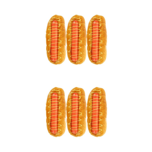 6Pcs Durable PU Fake Hot Dog Bread Model Interactive Food Display 2