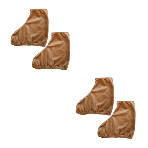 2Paare Bequeme Eiskunstlauf Boot Protector Hellbraun Polyester 1