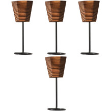 4Pcs Wooden and Iron Candle Holders Decorative Desk Ornament