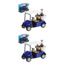 2Pcs Blue Alloy Golf Cart Model Decorative Desktop Ornament for Home