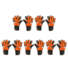 5Pairs Orange PU Latex Goalkeeper Gloves Anti-Slip Soccer Training