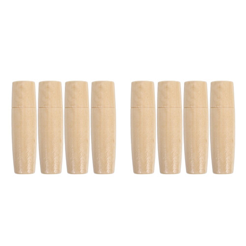 8Pcs Wood Handle Replacement for File Cutting Tools Durable Grip Beige