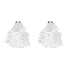 2Pcs Bride Hair Bow Veil Alloy Ribbon Netting Elegant Party Headpiece