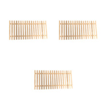 3Pcs Assorted Color Mini Wood Fence for 1:12 Decoration