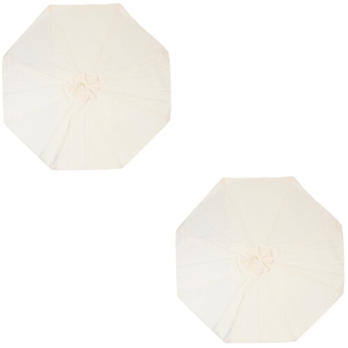 2Pcs White Rainproof Polyester Canopy Replacement for Patio Umbrella