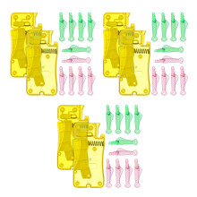 3Sets Multi-Use Sewing Threader Kit Plastic Fish Mouth for DIY Use