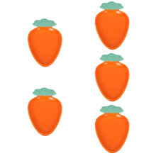5Pcs Orange Ceramic Carrot Shape Sauce Dipping Plates for Home Use