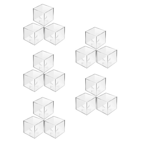 15Pcs Small Transparent Baseball Display Case Acrylic Clear Holder