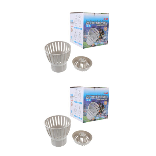 2Pcs Fish Pond Drain Filter ABS Skimmer with High Water Permeability