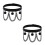 2Pcs Durable PU Punk Style Leg Rings Black Chain Loops 1