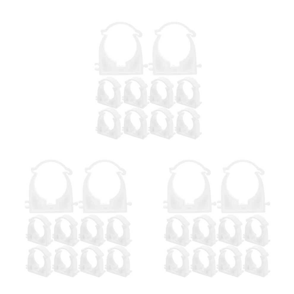 60Pcs Durable White Ppr Pipe Clamps Small Hose Clips For Plumbing 3701942252942
