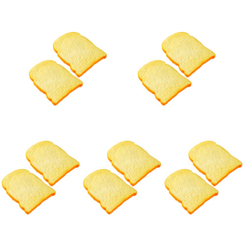 10Pcs Yellow PU Simulation Toast Model for Bakery Display and Props