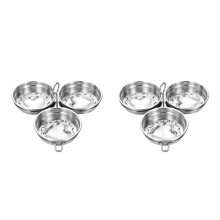 2Pcs Silver Stainless Steel Steamed Custard Bowl Practical Kitchenware