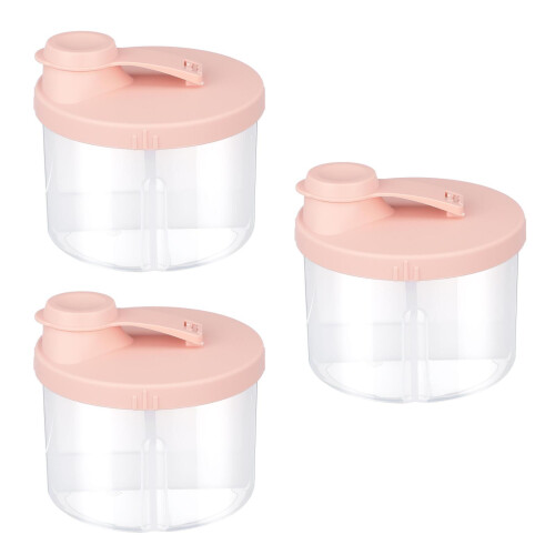 3Pcs Pink Infant Formula -Use Milk Powder Storage Container