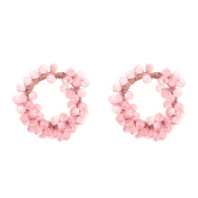 2Pcs Pink Elastic Hair Ties with Cat Eye Stone Elegant Scrunchies
