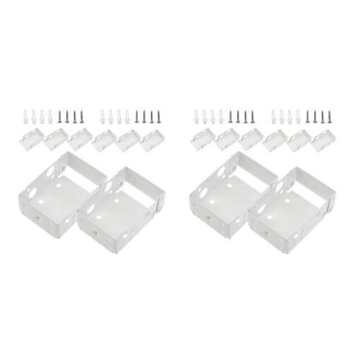 16Pcs White Metal Curtain Blind Installation Bracket Support Kit