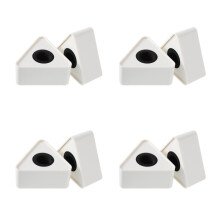8Pcs White ABS Mic Logo Flags Triangle Shape for Interview Use