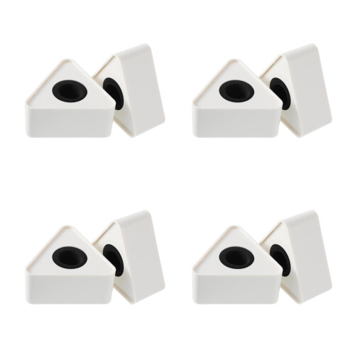 8Pcs White ABS Mic Logo Flags Triangle Shape for Interview Use