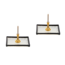 2Pcs Dollhouse Miniature Serving Tray and Candlestick Resin Metal Set