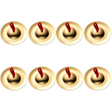4Pairs Kids Hand Percussion Cymbals Golden Copper Musical Dance Toy