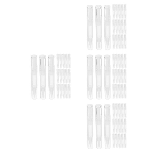 80Pcs Cosmetic Brush Pen Transparent Empty Applicator Tubes for Makeup