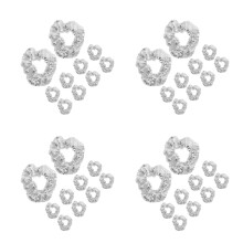 40Pcs Silver Sequin Hair Scrunchies Soft Elastic Hair Ties for Women