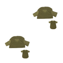 2Pcs Men’s Cotton V-Neck T-Shirts Olive Green Breathable Gym Shirts
