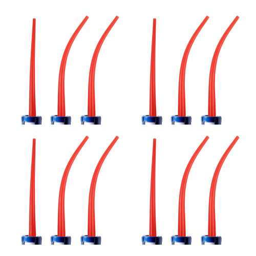 12Pcs Red Plastic Glue Nozzle Tips Extended Reach for Window Sealing