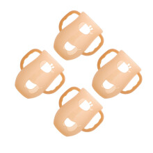 4Pcs Brown Silicone Handles Anti-Slip Grip