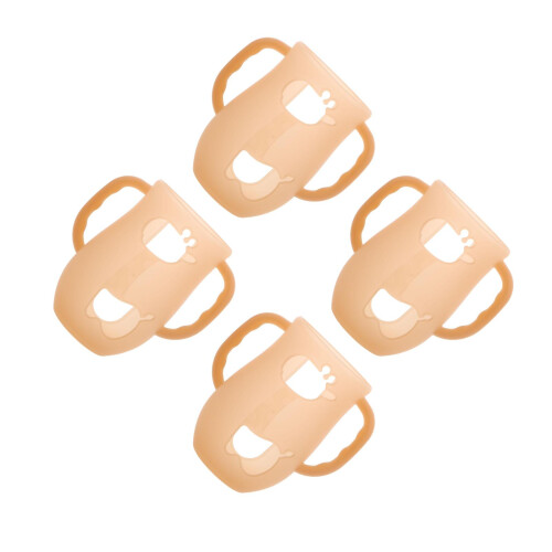 4Pcs Brown Silicone Handles Anti-Slip Grip