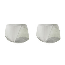 2Pcs Female Cotton Underpants Green Lace Breathable Supple Underwear