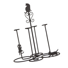 Coffee Cup Rack Cat Design Iron Storage Kitchen Decor 1pcs