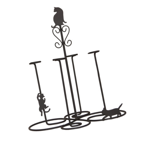 Coffee Cup Rack Cat Design Iron Storage Kitchen Decor 1pcs