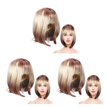 3Pcs Soft Synthetic Short Wigs Bob Style for Women Cosplay and Parties
