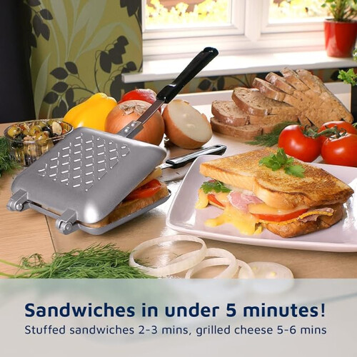 Silver Stove Top Non-Stick Toasted Sandwich Maker 1