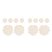 12Pcs Wooden Basket Bases Beige Round Frame for DIY Crochet and Bags