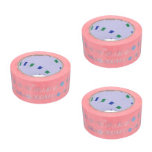 3Pcs Multi Color Thank You Packing Tape for Sealing Boxes and Presents