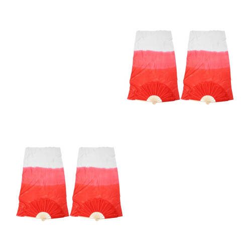 4Pièces Éventails Danse Longs Bambou Et Multicolores Pour Danse 2